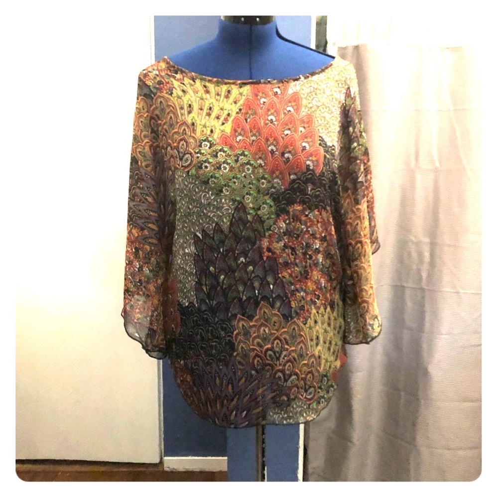 Women lightweight multicolored blouse